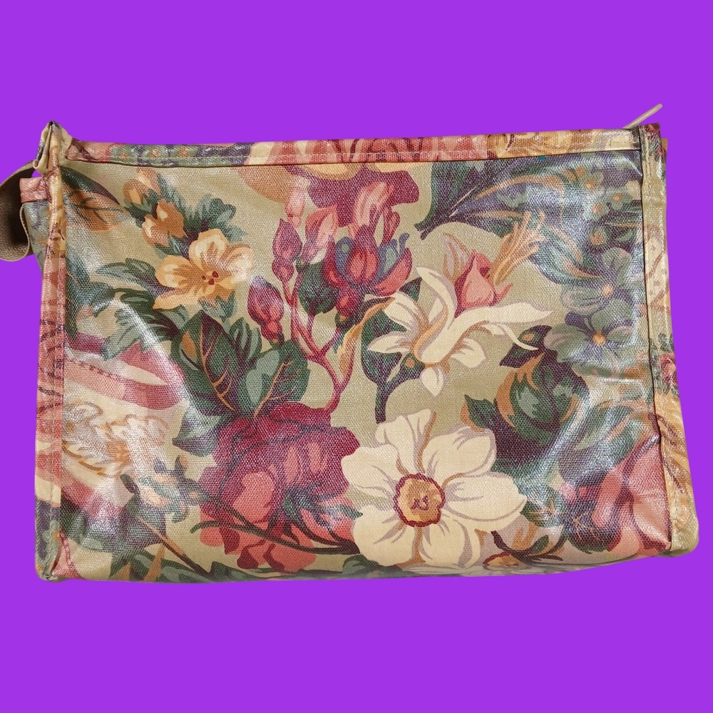 Nordic House Designs Cosmetic Bag Womens OS Floral Victorian Handshake Multi PVC